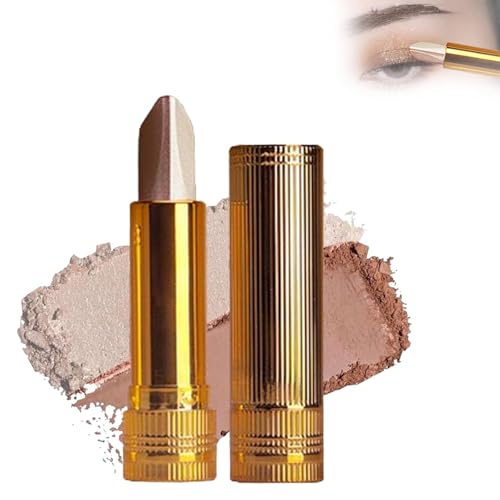 Dreifarbiger Lidschattenstift mit Farbverlauf, wasserfester und lang anhaltender zweifarbiger Lidschatten, einziehbar und tragbar, in einem Schritt für ein glänzendes Make-up, glattes Verwischen von FSAZSVBT