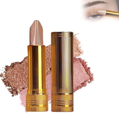 Dreifarbiger Lidschattenstift mit Farbverlauf, wasserfester und lang anhaltender zweifarbiger Lidschatten, einziehbar und tragbar, in einem Schritt für ein glänzendes Make-up, glattes Verwischen von FSAZSVBT