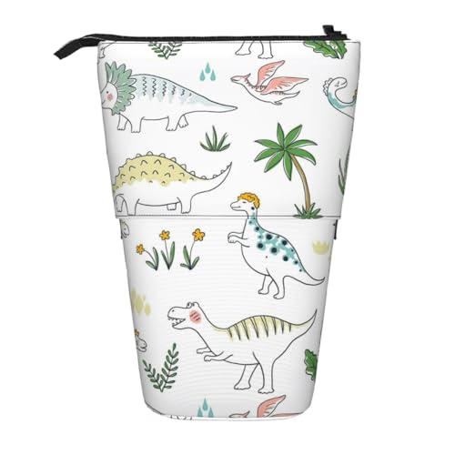 Dinosaurier-Federmäppchen, vertikal, einziehbar, Aufbewahrungstasche, tägliche Aufbewahrung für Schule, Büro, Make-up-Tasche von FSCEV