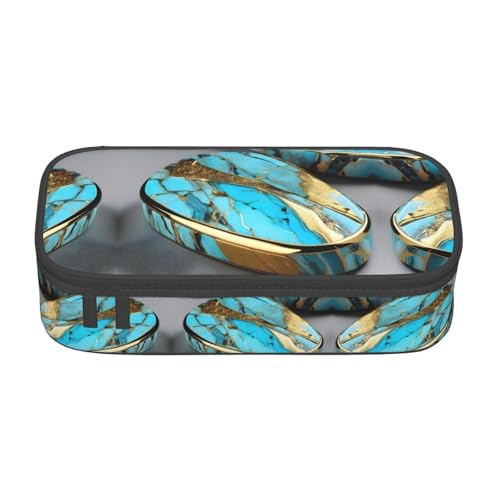 FSCEV Federmäppchen mit großem Fassungsvermögen, türkisfarbenes Marmor, großes Fassungsvermögen, Büro, große Aufbewahrungstasche, Beutelhalter, Schwarz , Einheitsgröße, Taschen-Organizer von FSCEV