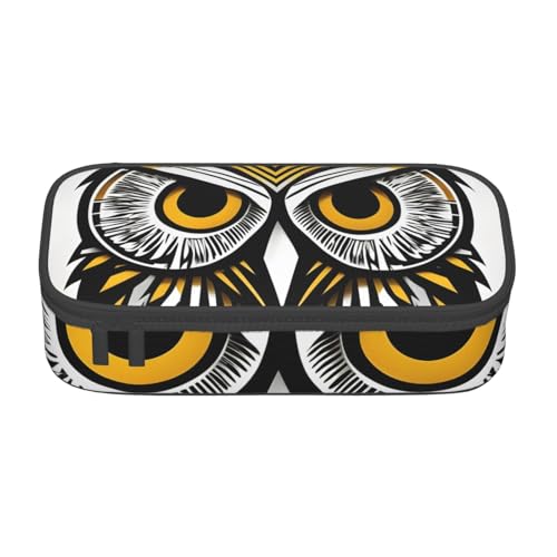 FSCEV Federmäppchen mit niedlichem Eulenmuster, große Kapazität, Federmäppchen, Büro, große Aufbewahrungstasche, Beutel, Schwarz , Einheitsgröße, Taschen-Organizer von FSCEV