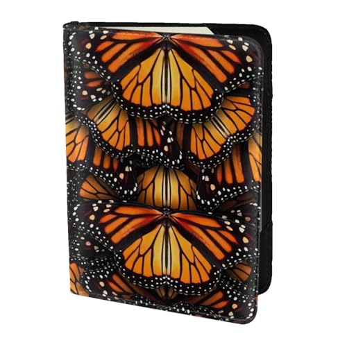FSCEV Heaps of Orange Monarch Butterflies Reisepasshülle, blockierend, Reisezubehör, Leder, Kartenetui von FSCEV