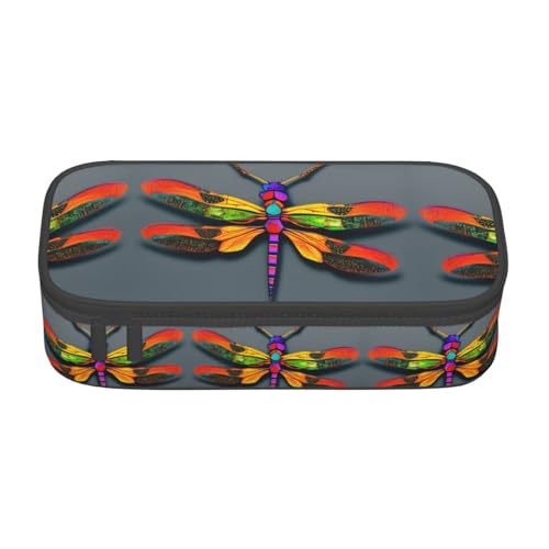 FSCEV Niedliches Libellen-Federmäppchen, große Kapazität, Federmäppchen, Büro, große Aufbewahrungstasche, Beutel, Schwarz , Einheitsgröße, Taschen-Organizer von FSCEV