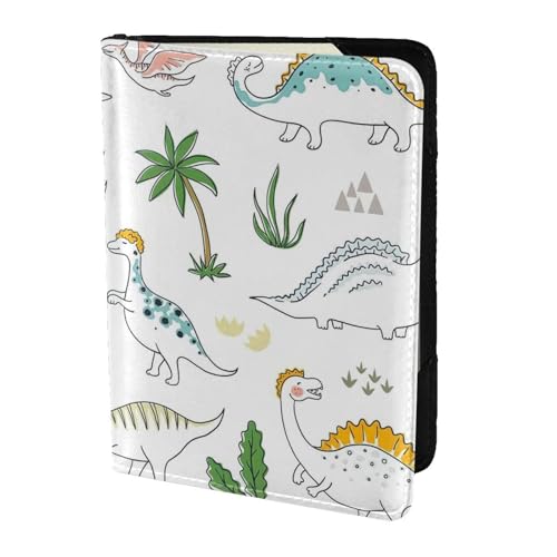 FSCEV Reisepasshülle mit Dinosaurier-Motiv, blockierend, Reisezubehör, Leder, Kartenetui von FSCEV