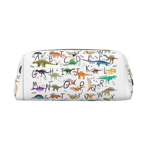 FSCEV Stilvolle Lernalphabete mit Dinosauriern, Federmäppchen, Kosmetiktasche, Büro-Aufbewahrungstasche, Täglicher Aufbewahrungsbeutel, gold, Einheitsgröße, Taschen-Organizer von FSCEV