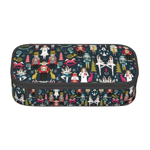 FSCEV Women_S Federmäppchen mit Nussknacker-Ballett-Motiv, große Kapazität, Federmäppchen, Büro, große Aufbewahrungstasche, Beutelhalter, Schwarz , Einheitsgröße, Taschen-Organizer von FSCEV