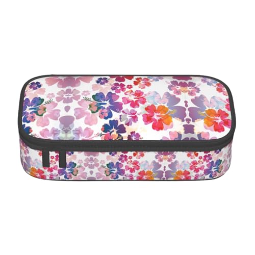 Federmäppchen mit hawaiianischem Blumendruck, großes Fassungsvermögen, Federmäppchen, Büro, große Aufbewahrungstasche, Beutel, Schwarz , Einheitsgröße, Taschen-Organizer Federmäppchen mit hawaiianischem Blumendruck, großes Fassungsvermögen, Federmäppchen, Büro, große Aufbewahrungstasche, Beutel, Schwarz , Einheitsgröße, Taschen-Organizer von FSCEV