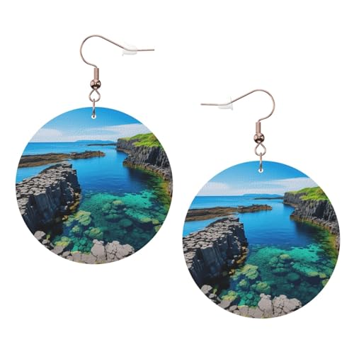 Jeju Island Korea-Leder-Ohrringe, rund, Farbe für Valentinstag, Festival, Aktivitäten, Mode für Damen, Einheitsgröße, Kunstleder Jeju Island Korea-Leder-Ohrringe, rund, Farbe für Valentinstag, Festival, Aktivitäten, Mode für Damen, Einheitsgröße, Kunstleder von FSCEV