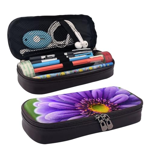 Lila Lavendel Blume Leder Federmäppchen Schreibwaren Tragbare Multifunktionale Aufbewahrungstasche Akademie Supplies von FSCEV