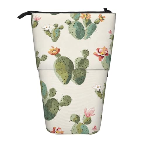 Niedliches Kaktus-Federmäppchen, vertikal, einziehbar, Aufbewahrungstasche, tägliche Aufbewahrung für Schule, Büro, Make-up-Tasche von FSCEV
