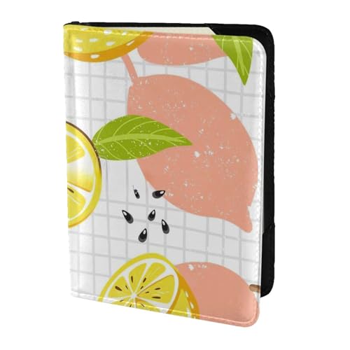 Reisepasshülle aus Leder, Motiv: Früchte Zitrone, blockierend, Reisezubehör, Kartenetui von FSCEV