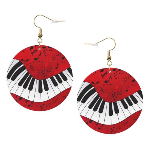 Runde Ohrringe mit Musiknote, Klavierleder, Farbe, Valentinstag, Festival, Aktivitäten, Mode für Damen, Einheitsgröße, Kunstleder Runde Ohrringe mit Musiknote, Klavierleder, Farbe, Valentinstag, Festival, Aktivitäten, Mode für Damen, Einheitsgröße, Kunstleder von FSCEV
