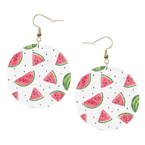 Runde Ohrringe mit Wassermelonen-Motiv, frisches Obst, Leder, Farbe, Valentinstag, Festival, Aktivitäten, Mode für Damen, Einheitsgröße, Kunstleder Runde Ohrringe mit Wassermelonen-Motiv, frisches Obst, Leder, Farbe, Valentinstag, Festival, Aktivitäten, Mode für Damen, Einheitsgröße, Kunstleder von FSCEV