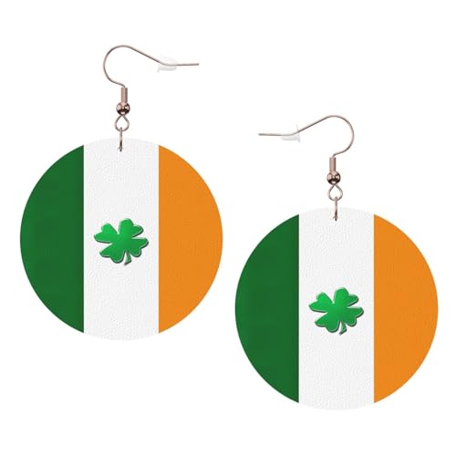 Runde Ohrringe mit irischer Flagge, Leder, Farbe, Valentinstag, Festival, Aktivitäten, Mode für Damen, Einheitsgröße, Kunstleder Runde Ohrringe mit irischer Flagge, Leder, Farbe, Valentinstag, Festival, Aktivitäten, Mode für Damen, Einheitsgröße, Kunstleder von FSCEV