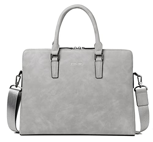 FSD.WG Business Tasche Leder Messenger Bag Wasserdicht Business Reise Aktentasche Handtasche Aktentasche für Herren, GRAU, Large von FSD.WG