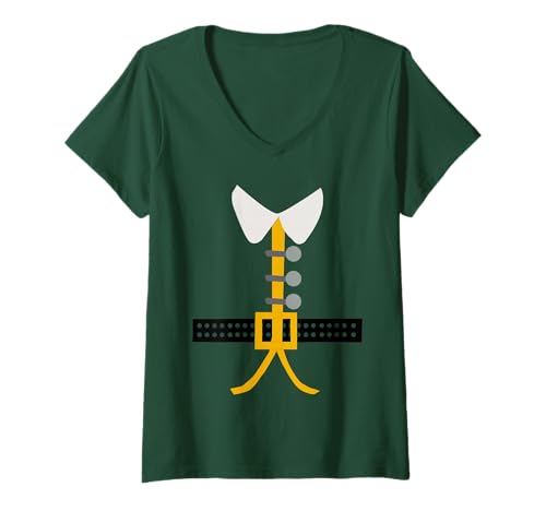 Damen Elfenkostüm T-Shirt mit V-Ausschnitt Damen Elfenkostüm T-Shirt mit V-Ausschnitt von FSG Christmas