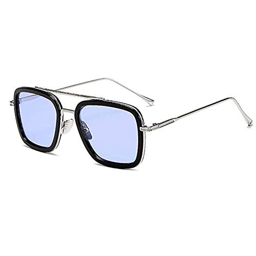 FSIGOM Spider Man Edith Brille, Metallrahmen für Damen Sonnenbrille Classic Downey Iron Man Tony Stark Shades (Blau2) von FSIGOM