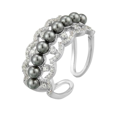 FSJMTQTS Damenring Vintage Offener Ring Ausgehöhlte Indexringe Einstellbar für Freundin von FSJMTQTS