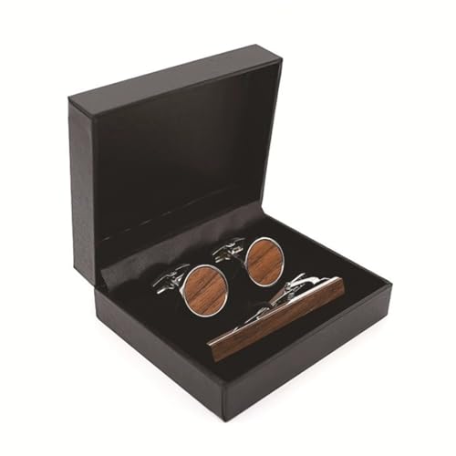 FSJMTQTS Gemelli Fermacravatta Set Hemd Manschettenknöpfe aus Holz, dekoratives feines Krawattenklammer-Set FSJMTQTS Gemelli Fermacravatta Set Hemd Manschettenknöpfe aus Holz, dekoratives feines Krawattenklammer-Set von FSJMTQTS