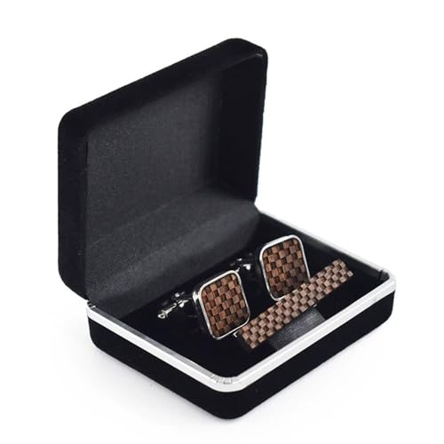 FSJMTQTS Gemelli Fermacravatta Set Kariertes Revers- und Manschettenknöpfe-Set mit Krawattenklammer FSJMTQTS Gemelli Fermacravatta Set Kariertes Revers- und Manschettenknöpfe-Set mit Krawattenklammer von FSJMTQTS