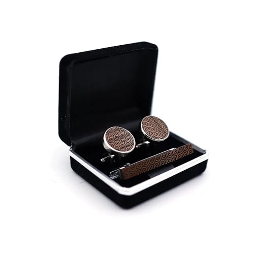 FSJMTQTS Gemelli Fermacravatta Set Manschettenknöpfe-Set mit Krawattenklammern aus Holz FSJMTQTS Gemelli Fermacravatta Set Manschettenknöpfe-Set mit Krawattenklammern aus Holz von FSJMTQTS