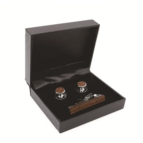 FSJMTQTS Gemelli Fermacravatta Set Manschettenknöpfe aus Holz, personalisierbar, rund, Krawattenklammer-Set FSJMTQTS Gemelli Fermacravatta Set Manschettenknöpfe aus Holz, personalisierbar, rund, Krawattenklammer-Set von FSJMTQTS
