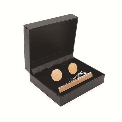 FSJMTQTS Gemelli Fermacravatta Set Runde Manschettenknöpfe aus Holz, personalisiertes Krawattenklammer-Set FSJMTQTS Gemelli Fermacravatta Set Runde Manschettenknöpfe aus Holz, personalisiertes Krawattenklammer-Set von FSJMTQTS