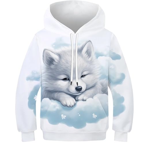 FSMHDG Jugendlicher Kinder Sweatshirt Hund in 3D - Modischer Kinder Hoodie, Vielseitiger Kinder Pullover, Perfekt Für Schule Und Freizeit von FSMHDG