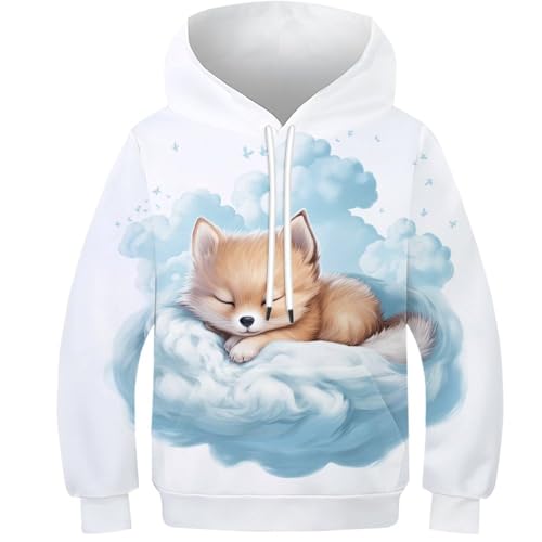 FSMHDG Kinder Hoodie Fuchs Mit 3D-Print Für Trendsetter - Kinder Pullover, Der Komfort Mit Style Verbindet, Must-Have Kinder Sweatshirt von FSMHDG