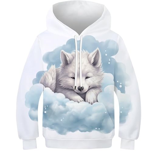 FSMHDG Kinder Sweatshirt Kleiner Hund - Exklusiver Kinder Hoodie Mit 3D-Design, Kinder Pullover, Der Komfort Und Moderne Optik Bietet von FSMHDG