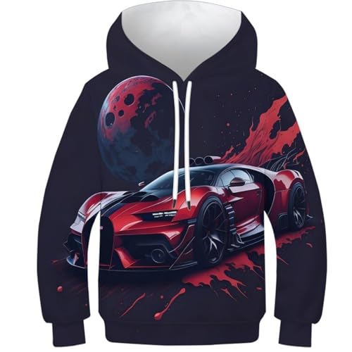 FSMHDG Modischer Kinder Hoodie Sportwagen - Kinder Pullover Mit 3D-Effekt, Kinder Sweatshirt, Das Bequemlichkeit Und Stil Verbindet von FSMHDG