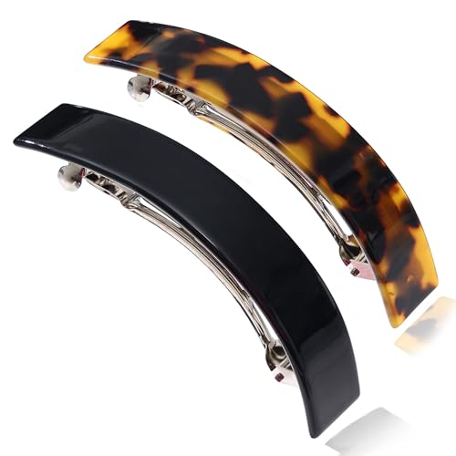 FSMILING 2 Stück Haarspangen Damen Groß Haarspange Dickes Haar Französische Hair Clip Automatische Haarspangen Für Damen Dünnes Haar von FSMILING