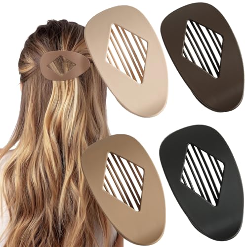 4 Stück Haarklammer Flach Haarspangen Damen Flache Haarklammern Für Damen Haarspange Flach Für Dünnes Und Dickes Haar von FSMILING