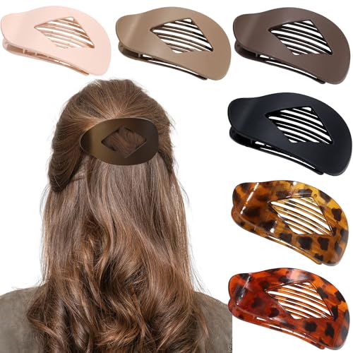 FSMILING Flache Haarklammern, französische flache Haarklammern, für Frauen, zum Verlegen, Fahren von dickem und feinem Haar, 6 Stück von FSMILING