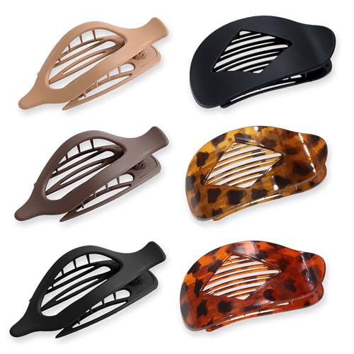 FSMILING Flache Haarspangen für Damen, flach liegend, für dickes und feines Haar, zum Verlegen und Autofahren, 6 Stück von FSMILING