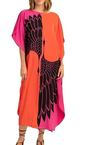 FSMO Damen Strandkleid Bikini Cover Up Lose Kaftan Strandponcho Lang Sommer Pareos Maxikleid Beachwear von FSMO