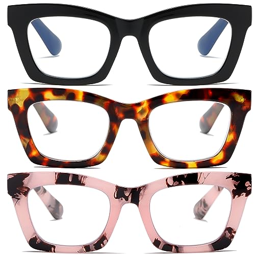 FSRTEP Lesebrille für Damen, Oprah Style, Stylis-Stil, mit Blaulichtblockierung, Federscharnier, Schwarz, Carey, handbemaltes Pulver, 1.5 FSRTEP Lesebrille für Damen, Oprah Style, Stylis-Stil, mit Blaulichtblockierung, Federscharnier, Schwarz, Carey, handbemaltes Pulver, 1.5 von FSRTEP