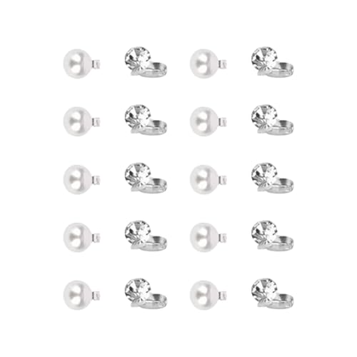 20 Stück Kunstperlen Strass Haarspangen Set Mini Strass Klauen Clips Winzige Braut Hochzeit Haarspangen Sparkly Kristall Haarnadeln Kleine Kunststoff Perle Haarschmuck für Mädchen Frauen von FSSTUD