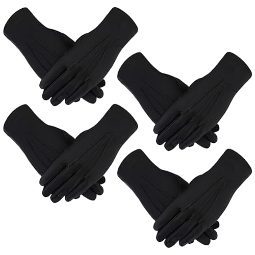 4 Paar Erwachsene Uniform Handschuhe Handgelenk Länge formelle Handschuhe Elegant Tanzhandschuhe Parade Kostüm Handschuhe Stoff Party Handschuhe, Schwarz , 22 cm 4 Paar Erwachsene Uniform Handschuhe Handgelenk Länge formelle Handschuhe Elegant Tanzhandschuhe Parade Kostüm Handschuhe Stoff Party Handschuhe, Schwarz , 22 cm von FSSTUD