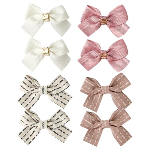 8 Stück Stoffschleifen Haarspangen Baby Mädchen Haarschleifen kleine Schleife Haarspangen Haarspangen Kinder Alligator Haarspangen Neutral Kleinkind Haarschmuck A von FSSTUD