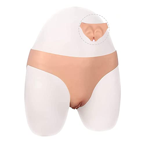 FSYH GefäLschte Vagina-HöSchen Aus Silikon Camel Toe Control Tanga Enhancer FüR Herren füR Drag Queen Crossdresser Transgender Cosplay Slips,Elfenbein,Basic&VG von FSYH