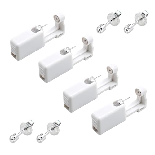Pack of 4 Disposable Ear Piercing Guns, with Ear Studs, Safe, Professional Ear Piercing Gun Tool Set for Women, Men, Salon & Home Use von FSYXK