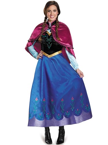 FStory&Winyee Damen Kostüm Karneval Eiskönigin Prinzessin Anna Kleid Blau mit Umhang Rosa Erwachsene Cosplay Kleid für Fasching Verkleidung Party Rollenspiel S-XXL, Lila, L von FStory&Winyee