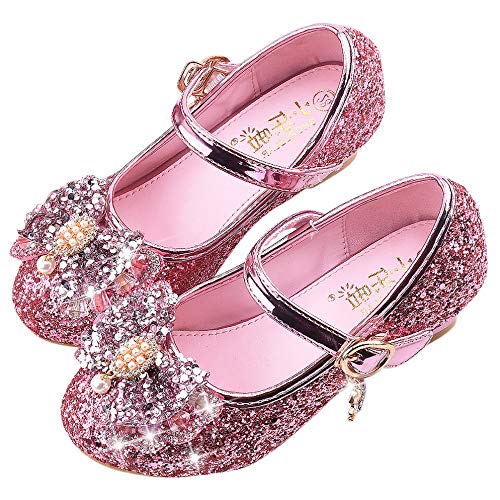 FStory&Winyee Mädchen Prinzessin Sandalen mit Absatz Kinder ELSA Schuhe Partei Glitzer Kristall Mädchen Kostüm Zubehör Karneval Verkleidung Party Aufführung Fasching Tanzball Groß 26-37 3-11 Jahre von FStory&Winyee