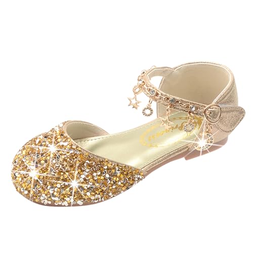 FStory&Winyee Mädchen Prinzessin Schuhe Kinder Absatz Sandalen Festlich Glitzer Partei Kristall Schuhe Ballerinas Pailletten Tanzschuhe Hochzeit Karneval Verkleidung Party Aufführung von FStory&Winyee