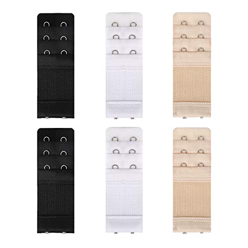 BH Verlängerung 6 Stücke Bra Extender 3 Reihen 2 Haken Erweiterung Gurt für Frauen-BH 3 Farben von ISIYINER