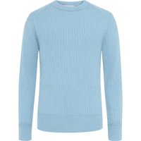 FTC CASHMERE Softer Kaschmirpullover mit Rippbündchen und O-Neck in L von FTC CASHMERE