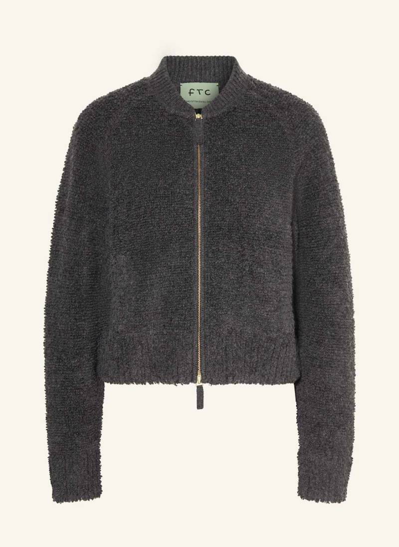 Ftc Cashmere Bouclé-Strickjacke grau von FTC CASHMERE