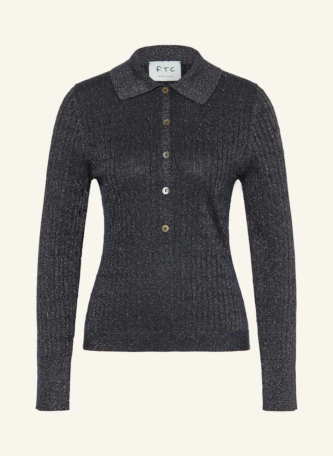 Ftc Cashmere Pullover Mit Cashmere Und Glitzergarn blau Ftc Cashmere Pullover Mit Cashmere Und Glitzergarn blau von FTC CASHMERE
