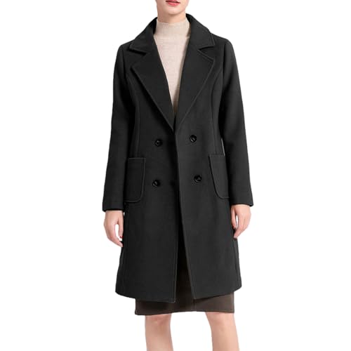 FTCayanz Damen Wintermantel Lang Wollmantel Trenchcoat Klassischer Zweireihiger Reversmantel Winterjacke Midi-Länge Schwarz 2XL FTCayanz Damen Wintermantel Lang Wollmantel Trenchcoat Klassischer Zweireihiger Reversmantel Winterjacke Midi-Länge Schwarz 2XL von FTCayanz